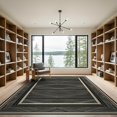 thumbnail image 2 of ODIKA 9'x12' Washable Area Rug Non-Shedding, Easy Care Large Minimalist Blackrug Symmetrical Block Motif Covering Border for Master Suite, California King, Under Bed, 2 of 7