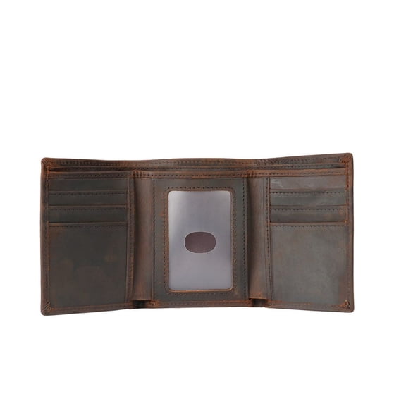 Men's Three-Layer Wallet, Dark Brown