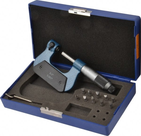 Value Collection 0 to 1" Range, Mechanical Screw Thread Micrometer