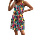 thumbnail image 2 of Ovzne Robes pour Femmes Robe Femme Mode d'Été pour Femmes Imprimé Poche Sans Manches Robe à Col en V Robe pour Femmes Imprimée Liquidation, 2 of 6