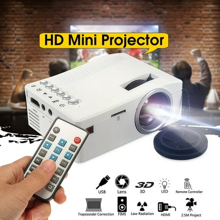 UNIC Mini Portable Home Outdoor Multimedia Compact Pocket LED Video Gaming Projector Home Cinema Theater AV USB TF HDM Support 1080P For Laptop, PC, DVD, Gaming