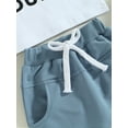thumbnail image 6 of Bagilaanoe 2pcs Newborn Baby Boy Short Pants Set Short Sleeve Letter Print T Shirt Tops + Shorts 3M 6M 12M 18M 24M Infant Casual Summer Outfits, 6 of 7