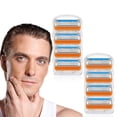 thumbnail image 1 of Orange 8 PCS Razor Blade Refills for Men’s Shaving, 1 of 5