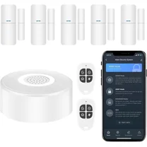 AGSHome 8 PCS WiFi Door Alarm System Wireless DIY Smart Home Security System APP