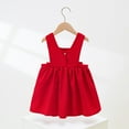 thumbnail image 5 of Girls Summer Dress Size 2 Years-3 Years Sleeveless Solid Bowknot Suspender Skirt Princess Dress Outfit Play Dress, 5 of 9