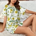 thumbnail image 4 of Sikiie Yellow Dandelions Womens Pajama Sets Short Sleeve Top With Pants Sleepwear 2 Piece Lounge Set-4X-Large, 4 of 6