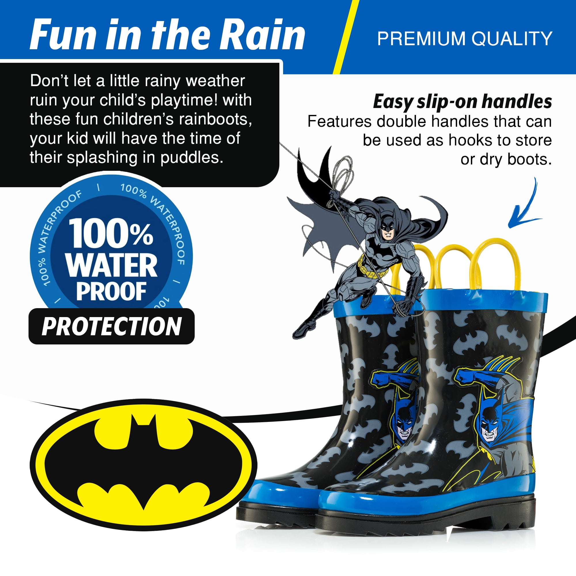 DC Comics Batman Boy s Rain Boots Toddler Little Kid