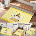 thumbnail image 5 of Cute Bees Entryway Rug 2'x3'&nbsp; Non Slip Front Door Mats, Spring Daisy Flowers Gnomes Honey Yellow Plaid Entrance Rugs Indoor Outdoor Carpet, Washable Floor Mats Small Area Rug for Bedroom Kitchen, 5 of 8
