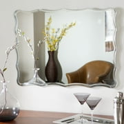 Large 31.5 x 23.6" Rectangular Frameless Ridge Wall Mirror by Décor Wonderland