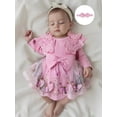 thumbnail image 4 of Newborn Baby Girl Lace Romper Dress Embroidery Butterfly Long Sleeve Ruffle Mesh Tutu Dress 3 6 12 18 Months Cute Jumpsuits with Headband, 4 of 9