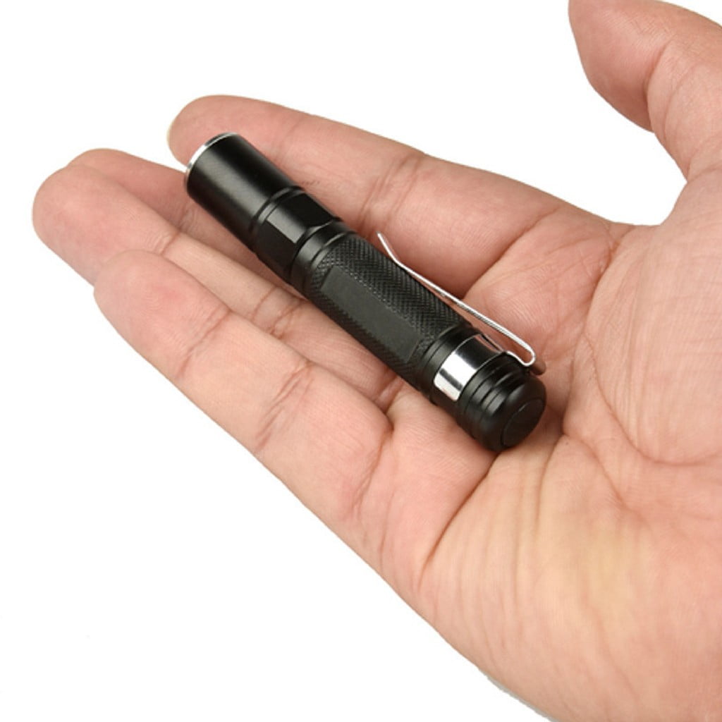 Pocket Waterproof Mini LED Penlight Flashlight Torch Clip AA/AAALamp Light Black 
