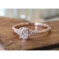 thumbnail image 4 of HeartsAndYou 1ct Engagement Ring for Women Oval Cut Moissanite Petite Solitaire 18k Rose Gold Over Silver, 4 of 7