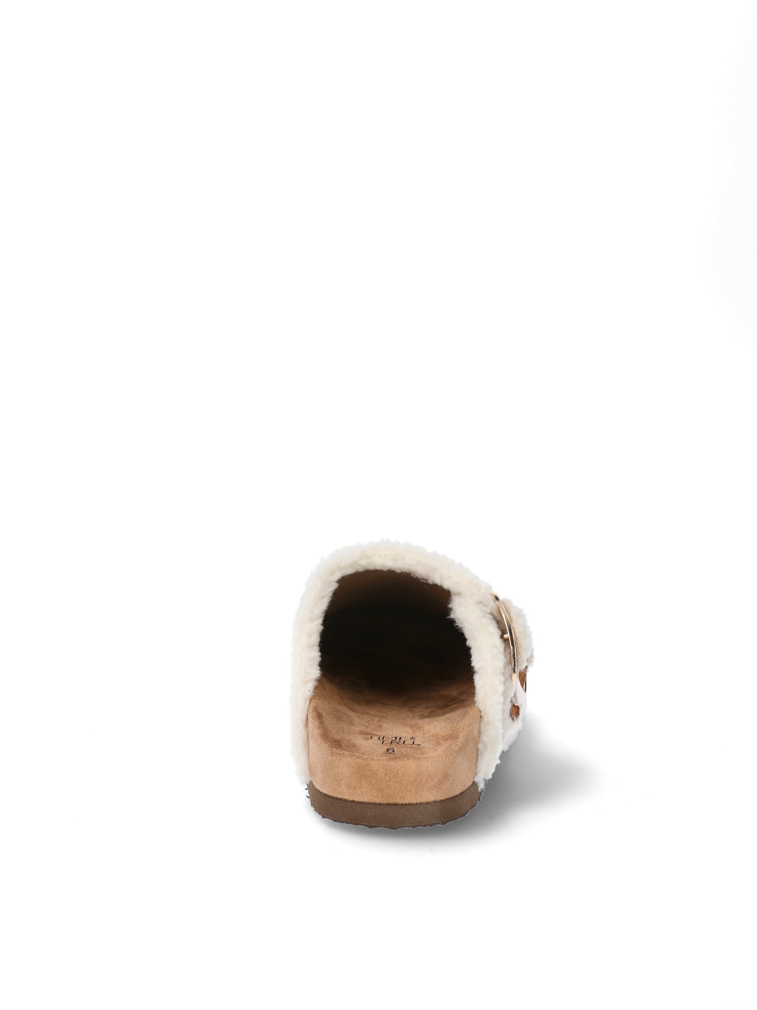 Time and Tru Women's Faux Shearling Cozy Buckle Clogs, Sizes 6-11