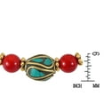 thumbnail image 2 of AeraVida Vibrant Nature Blue Turquoise and Coral Double Strand Brass Bracelet, 2 of 4