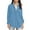 Blue#mock neck sweatshirt women, variant on DDAPJ pyju Button Collar Sweatshirts for Women Trendy Casual Polos Sweatshirt Oversized Pullover Sweatshirt with Pockets
