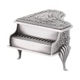thumbnail image 1 of piano shaped rose flower carved zinc alloy jewelry box case jewellery storage, 1 of 5