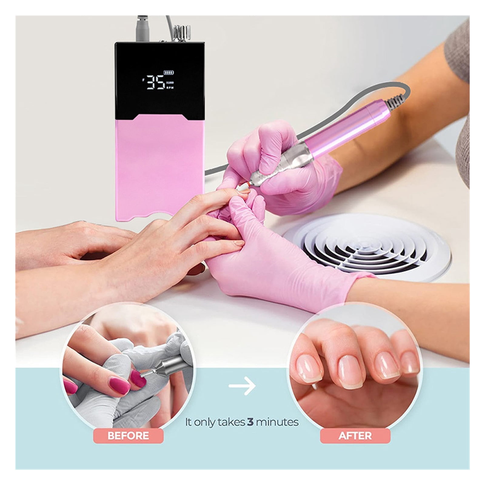 Brushless Electric Nail Sander 35000RPM Professional Portable Nail Drill For Polish Rechargeable Lathe Mill For Manicure