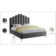 thumbnail image 6 of Velvet Platform Bed with Tufted Headboard & Gold Steel Legs - Bedroom Furniture, 6 of 6
