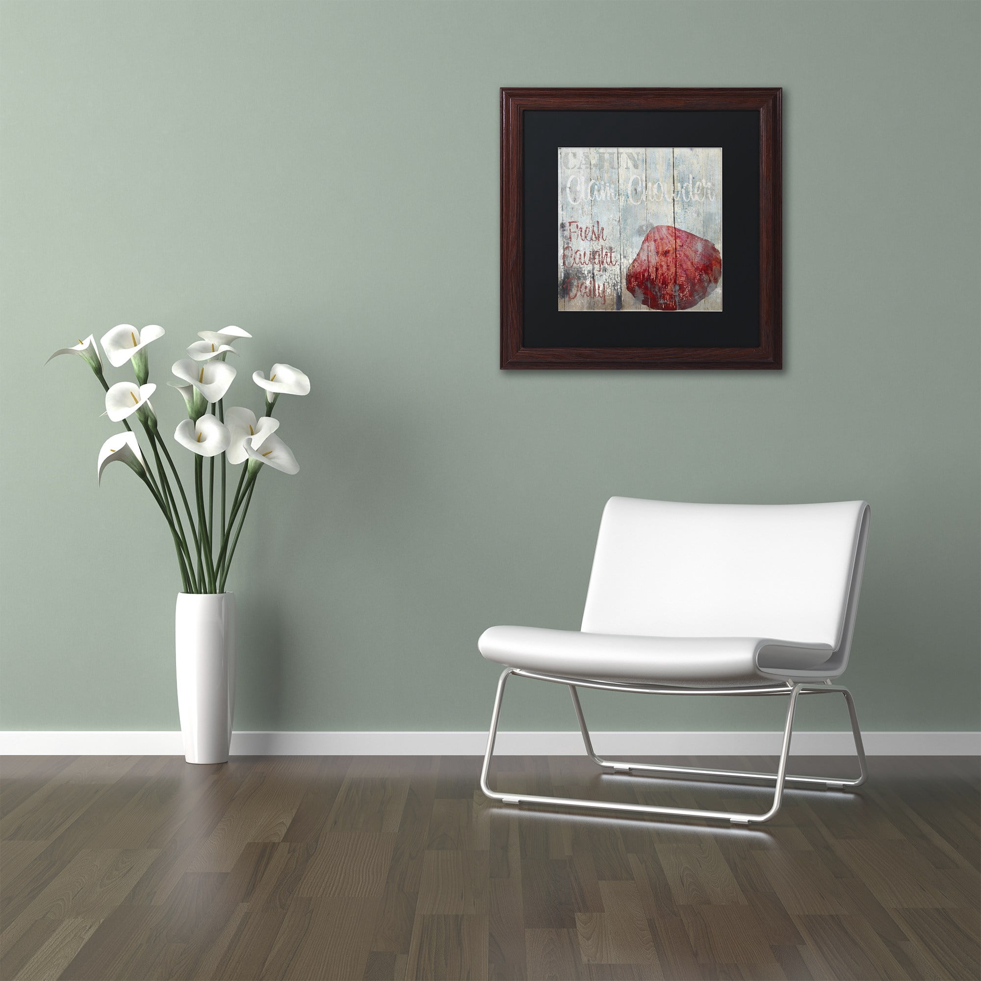 Trademark Fine Art "New Orleans Seafood IV" Canvas Art by Color Bakery Black Matte, Wood Frame