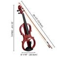 thumbnail image 6 of 4/4 Electric Violin Full Size Wood Silent Fiddle Stringed Instrument Bow Headphone Case Jujube Red, 6 of 12