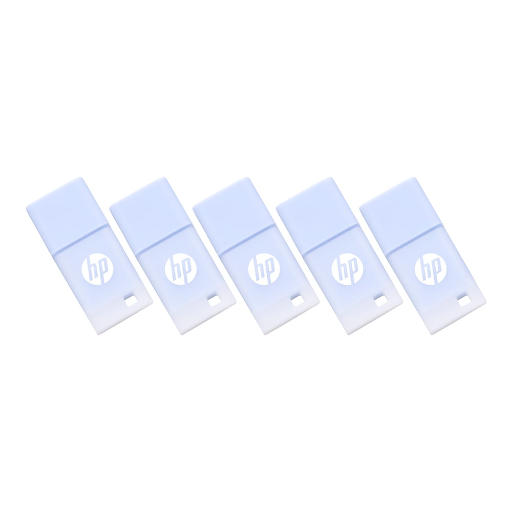 HP 32GB v168 USB 2.0 Delicate Blue Flash Drive – Reliable Portable Storage to Store, Transfer, & Protect Important Data, 5-Pack