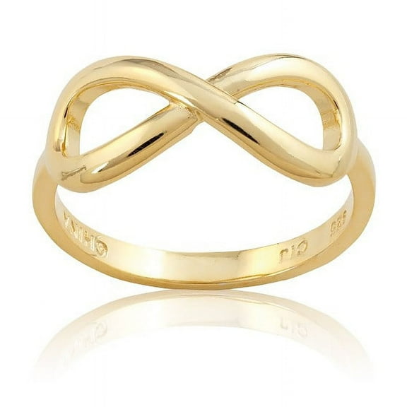 Daily Delight TheJewelryHut Designer Sterling Silver Infinity Ring - Gold Plated