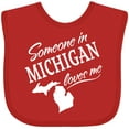 thumbnail image 3 of Inktastic Someone in Michigan Loves Me Boys or Girls Baby Bib, 3 of 4