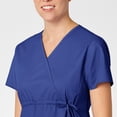 thumbnail image 4 of Wink WonderWORK Maternity Mock Wrap Scrub Top, Galaxy Blue, XL, 4 of 5