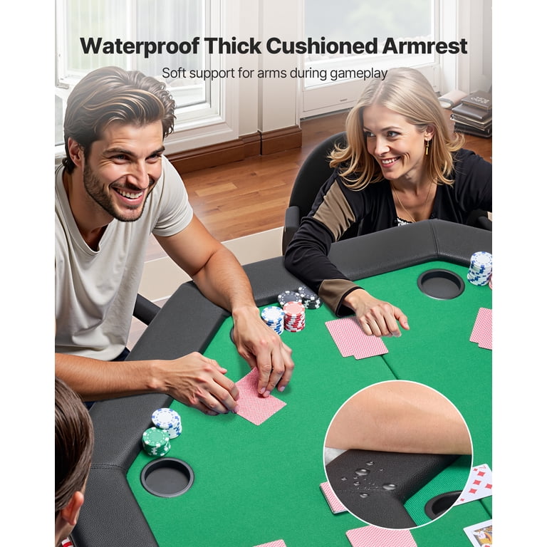 VEVOR Foldable Poker Table, 8 Player 48 in Folding Casino Leisure