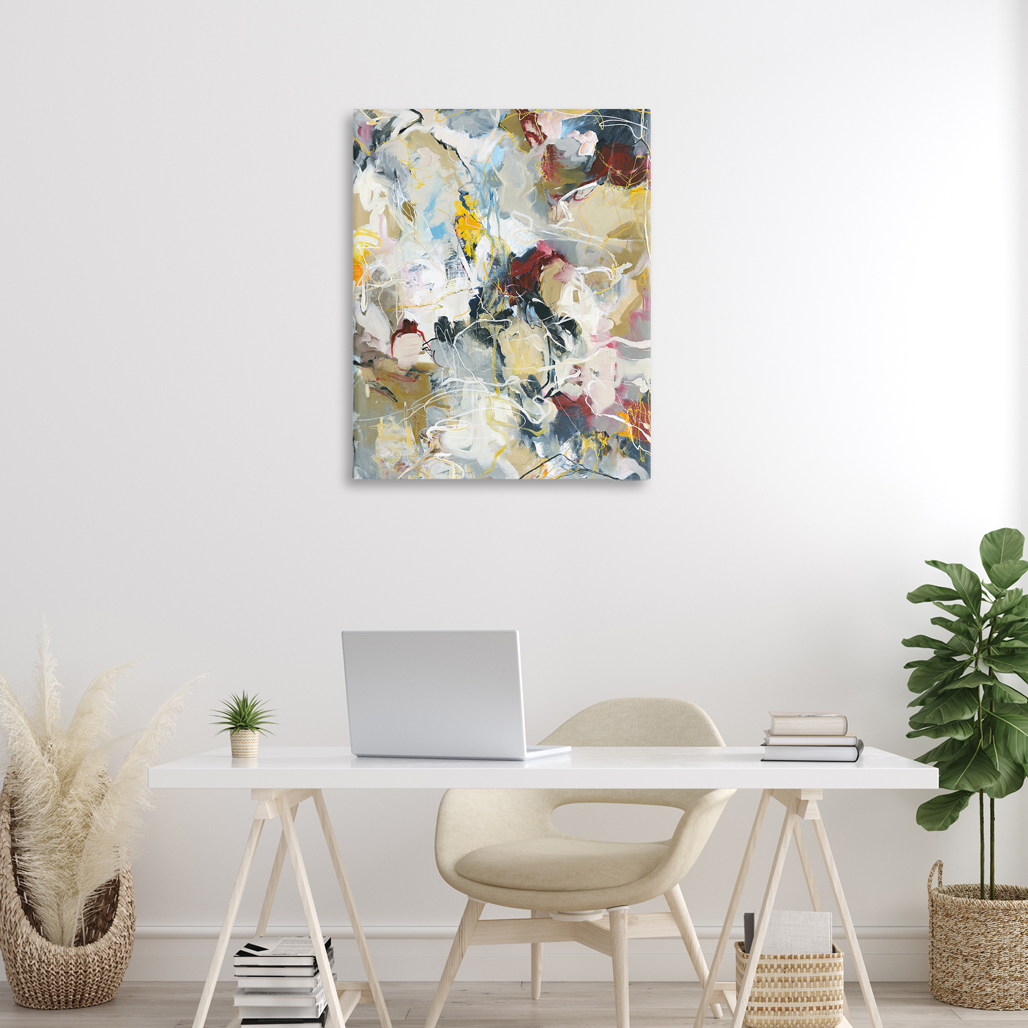 Energetic Frequency Abstract Canvas Wall Art, design by Design Fabrikken