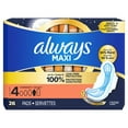 thumbnail image 3 of Always Maxi Overnight Pads with Wings for Women, Size 4, Overnight Absorbency, Unscented, 3 of 17