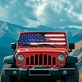 thumbnail image 3 of Uorisanigo American Flag Car Windshield Sun Shade, Foldable Front Window Sunshade Cover Sun Visor Block UV Keep Cool, Auto Shade Heat Shield for Rubicon Sahara TJ JK JKU 2 Door & 4 Door, 3 of 7