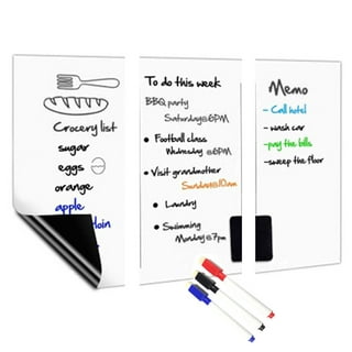 25x16 Stain-Resistant Magnetic Whiteboard for Fridge - Includes 4 Markers  and Big Eraser with Magnets - Magnetic Dry Erase Board | Refrigerator White