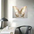 thumbnail image 3 of Nawypu  Animals Wall Art Canvas Prints 'Golden Butterfly Glimmer' Insects Home Décor, White Frame, 3 of 4