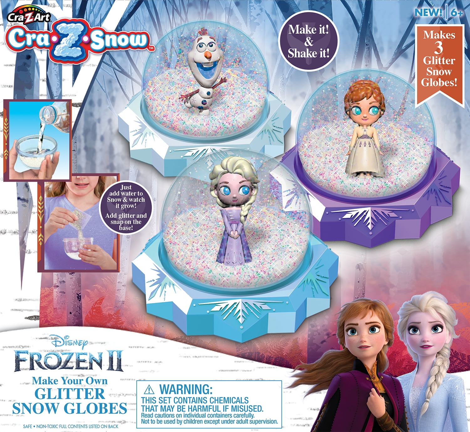 Disney Frozen II Make Your Own Glitter Snow Globes