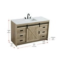 thumbnail image 2 of Elegant Kitchen and Bath Austin 54 Inch Single Bathroom Vanity In Natural Oak, 2 of 15