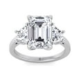 thumbnail image 2 of Arca - Three Stone Ring Trapezoid & Emerald Cut Moissanite Lab - Diamond Engagement Ring, 2 of 5