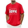 thumbnail image 2 of hotojiny Mens Vintage T-Shirts Casual Loose Short Sleeve Shirt Crew Neck Fashion Graphic Pullover Valentine's Day Tees Streetwear, 2 of 6