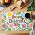 thumbnail image 2 of Children's Day Placemats Set of 12 Cartoon Cute Sun Nature Flowers Leaf Place Mats Indoor Wipeable Table Mats Washable Cloth Dining Table Placemats for Kitchen Holiday Party Home Decor 13x19 Inch, 2 of 9