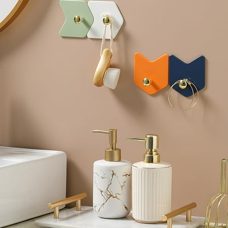 

Heajfvd 4Pcs Storage Hooks Removable Towel Racks High Load-Bearing Easy Installation Right-Angle Design Bathrobe Hangers Hat Bag Hooks