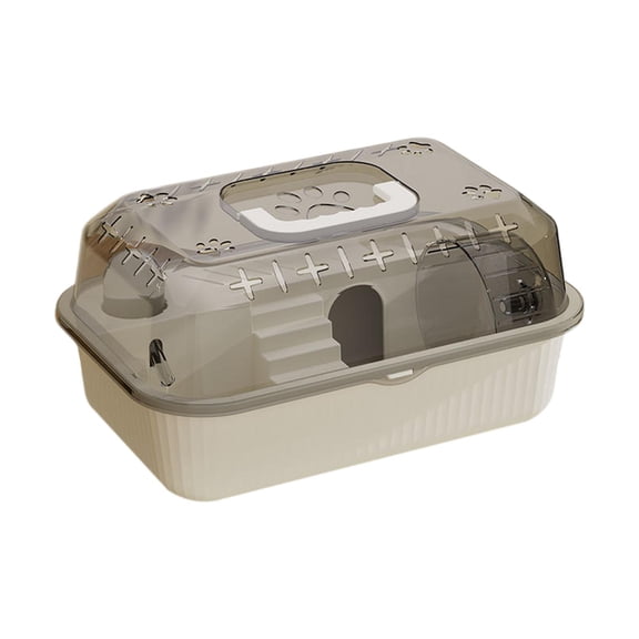 Bothyi Hamster Carry Case Cage Small Animals Hamster Carrying Box for Small Animals Beige
