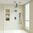 thumbnail image 4 of Boyel Living 12 inch Ceiling Mounted Rain Shower System 3 Function Thermostatic Shower System with Wall Mount 6 inch Regular Shower Head,Matte Black, 4 of 8
