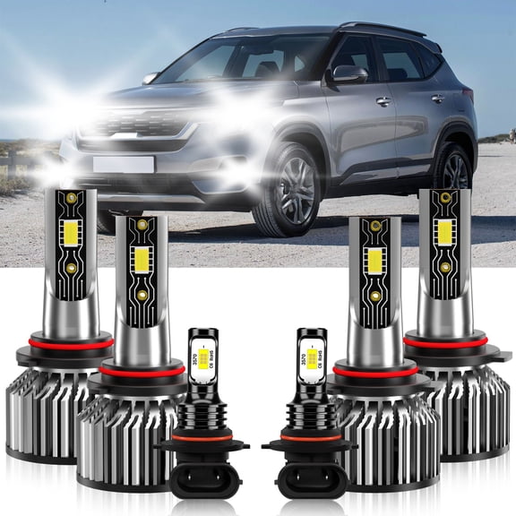 VEHIFOMO 6x LED Headlight High Low   Fog Light Bulbs kit white Compatible for Kia Seltos 2021-2023