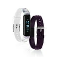 thumbnail image 1 of iTouch Slim Interchangeable Fitness Activity Tracker With Bonus Strap White Printed/Purple, 1 of 6