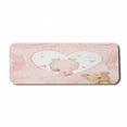 thumbnail image 1 of Gender Reveal Computer Mouse Pad, Girls Baby with Teddy Bear Flowers Hearts and Polka Dots Print, Rectangle Non-Slip Rubber Mousepad Large, 31" x 12", Pale Pink and Sand Brown, by Ambesonne, 1 of 2