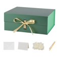 thumbnail image 1 of Caja de regalo Skivra, tamaño grande, paquete de 5 unidades, 33 x 28 x 13,5 cm, con cinta verde, 1 of 7