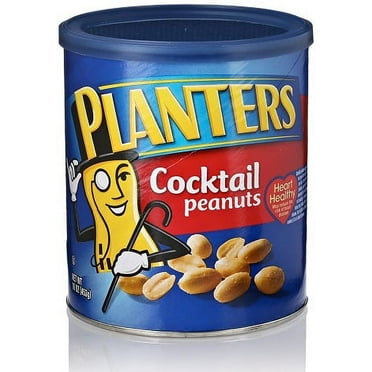 PLANTERS Salted Cocktail Peanuts, Party Snacks, Plant Based Protein, 16 oz Steel Can