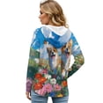 thumbnail image 2 of DISNIMO Corgi Floral Printed Shirts for Women Waffle Sweatshirts Long Sleeve Hoodies V Neck Pullover Tops Fall Winter Outfits, M, 2 of 7