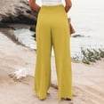 thumbnail image 6 of LEKWK Palazzo Pants for Women High Waisted Casual Wide Leg Pants Lightweight Loose Fit Lounge Pants with Pockets Summer Beach Vacation Clothes, 6 of 9