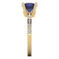 thumbnail image 3 of 1.71 ct Round Cut Simulated Blue Sapphire Solitaire with Accents Engagement Ring for Women in 18K Yellow Gold, 3 of 5